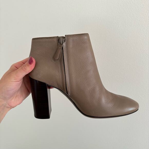 NEW Tory Burch Bowie Leather Zip Up Round Toe Ankle Bootie Brown 7.5M - Picture 5 of 6